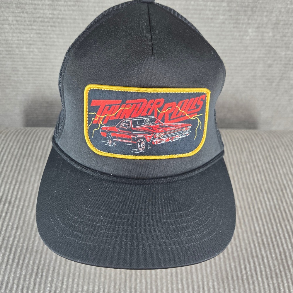 Sendero Provisions Co Mens OSFM Black Thunder Rolls Muscle Car Trucker Hat